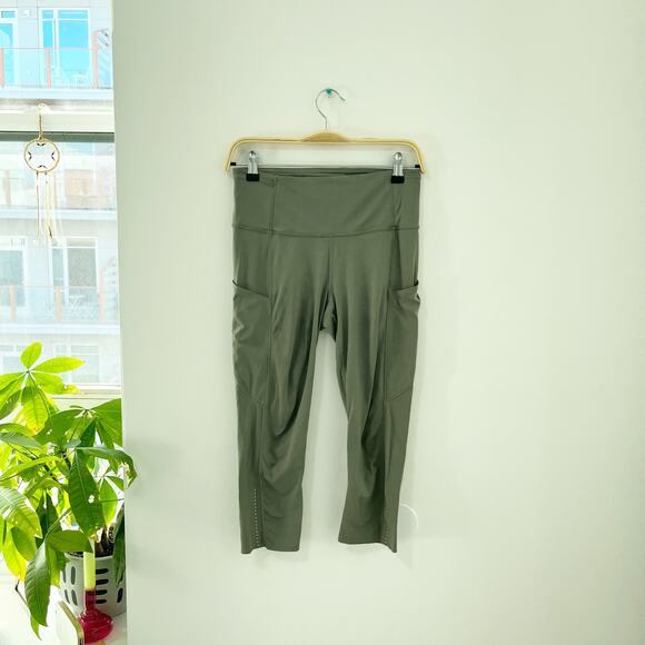 Lululemon Green Fast & Free Leggings Size 6 - Picture 2 of 6